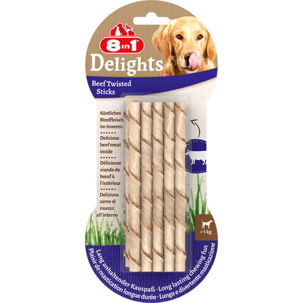 8in1 Delights Bones Biftekli Köpekler İçin Twested Sticks 10'lu 8in1 Delights Bones Biftekli Köpekler İçin Twested Sticks 10'lu
