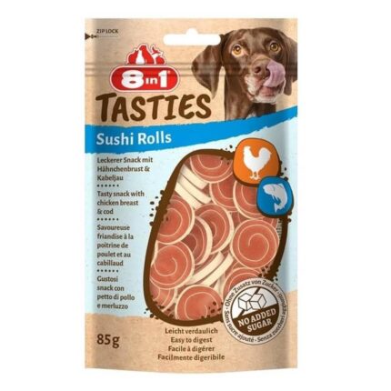 8in1 Tasties Sushi Rolls Tavuklu Balıklı Sushi Köpek Ödülü 85 Gr