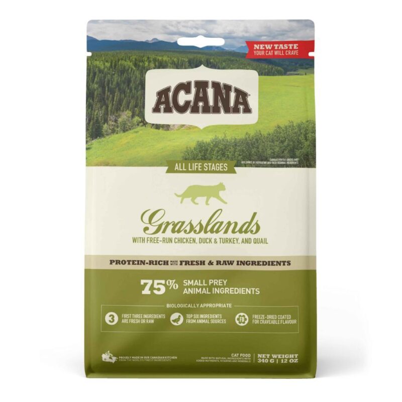 Acana Grasslands Tahılsız Ördekli ve Tavuklu Kedi Maması 1