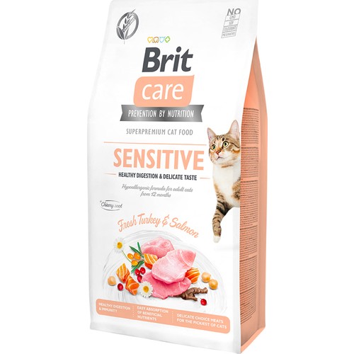 Brit Care Sensitive Hindi ve Somon Etli Hassas Tahılsız Kedi Maması 2 Kg Brit Care Sensitive Hindi ve Somon Etli Hassas Tahılsız Kedi Maması 2 Kg