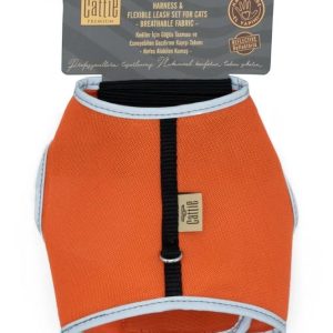 Cattie Havalı Dokuma Kedi Göğüs & Gezdirme Takımı Bej 1X20-30Cm