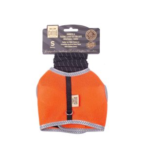 Cattie Havalı Dokuma Kedi Göğüs & Gezdirme Takımı Turuncu 1X20-30Cm