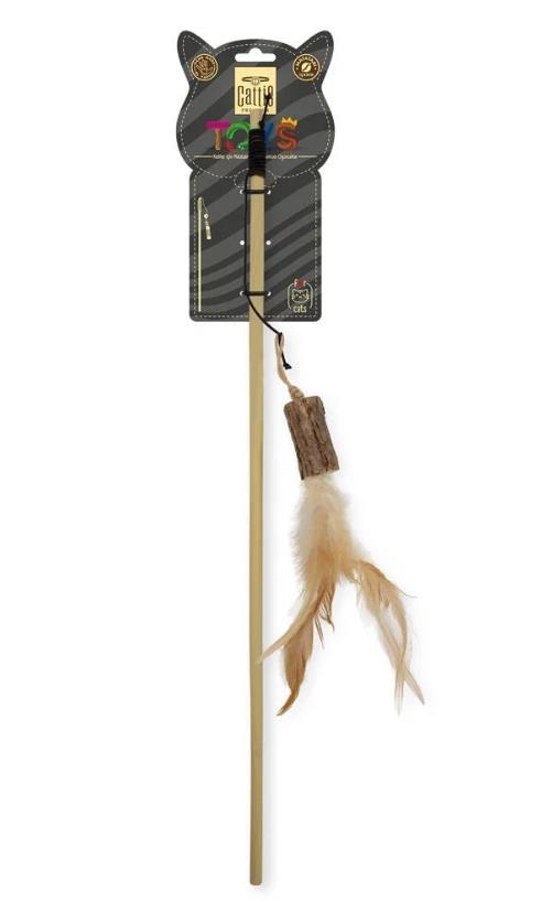 Cattie Matatabi İçerikli Kedi Oyuncağı Kütüklü Olta 50Cm Cattie Matatabi İçerikli Kedi Oyuncağı Kütüklü Olta 50Cm