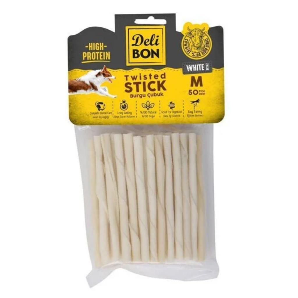 Delibon Deri Burgu Çubuk Orta Boy 50Li Paket Beyaz Kalın Delibon Deri Burgu Çubuk Orta Boy 50Li Paket Beyaz Kalın
