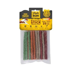 Delibon Deri Munchy Çubuk İnce Boy 25 Li Paket Karışık Renk İncex25Ad.