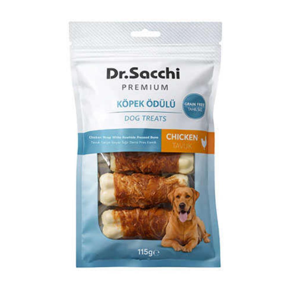 Dr.Sacchi Tavuk Sargılı Kemik Köpek Ödülü 5'li 115 Gr Dr.Sacchi Tavuk Sargılı Kemik Köpek Ödülü 5'li 115 Gr