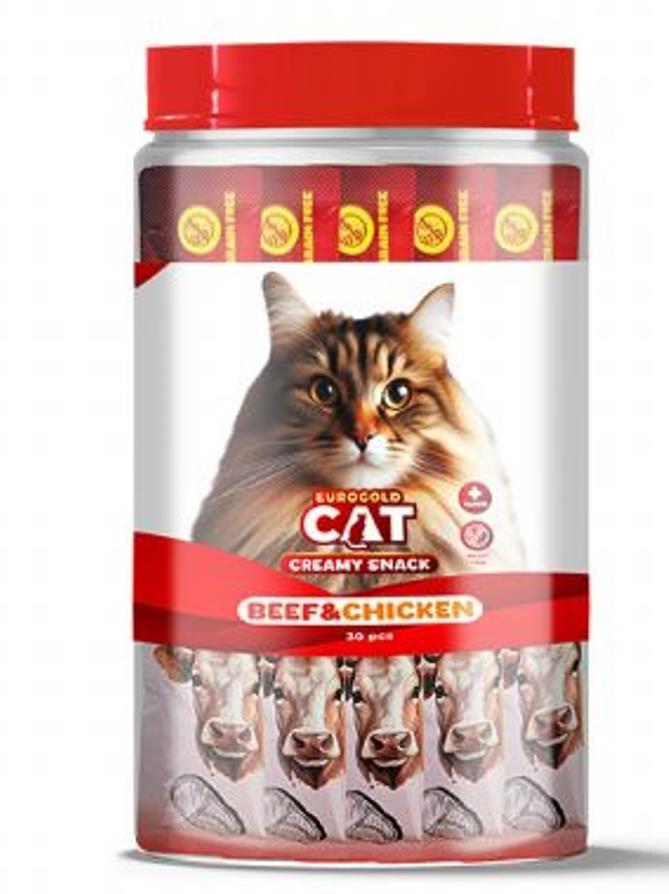 EuroGold Cat Sıvı Kedi Ödülü Dana - Tavuk Etli 30x15Gr EuroGold Cat Sıvı Kedi Ödülü Dana - Tavuk Etli 30x15Gr