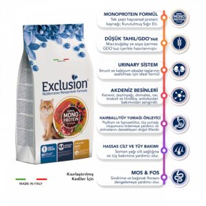 Exclusion Monoprotein Sığır Etli ve Narlı Düşük Tahıllı Kısırlaştırılmış Kedi Maması 1
