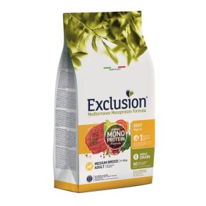 Exclusion Monoprotein Sığır Etli ve Narlı Düşük Tahıllı Orta Irk Medium Breed Yetişkin Köpek Maması 12kg