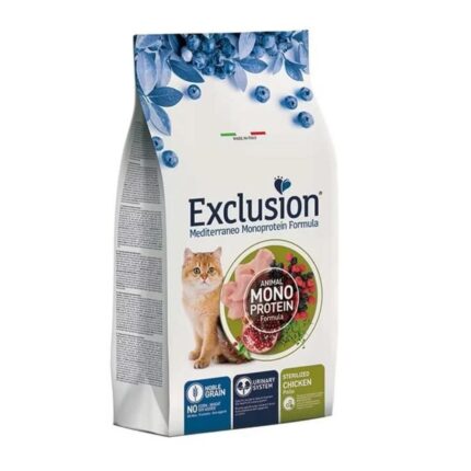 Exclusion Monoprotein Tavuklu ve Narlı Düşük Tahıllı Kısırlaştırılmış Kedi Maması 1