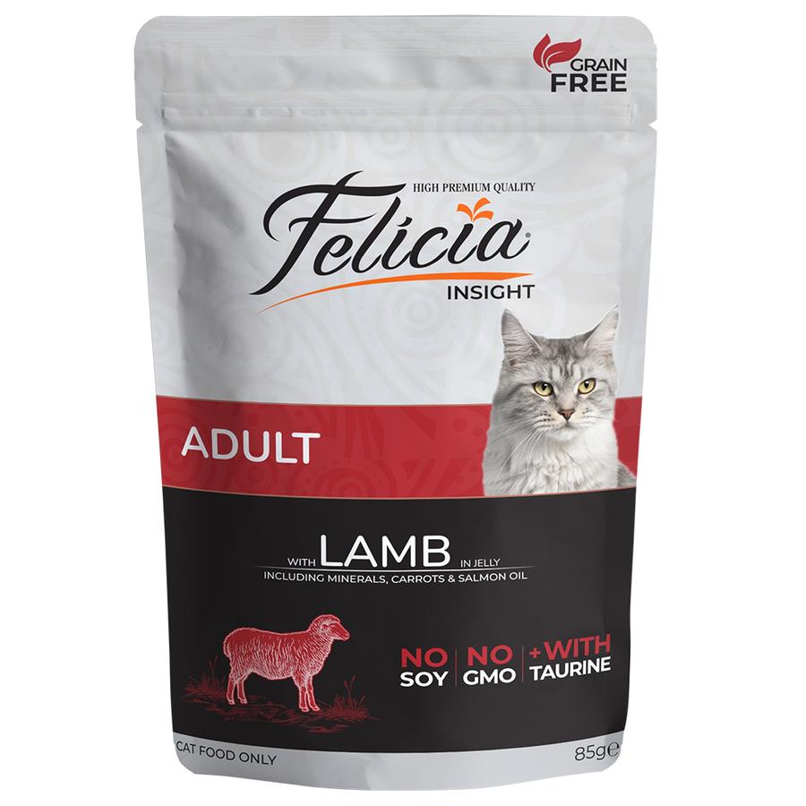 Felicia Tahılsız Yetişkin Kuzu Etli Yaş Kedi Maması 85 gr Felicia Tahılsız Yetişkin Kuzu Etli Yaş Kedi Maması 85 gr