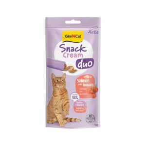 Gimcat Snack Cream Duo Somonlu - Domatesli Kedi Ödülü 6x15gr