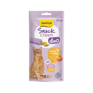 Gimcat Snack Cream Duo Tavuklu - Balkabaklı Kedi Ödülü 6x15gr