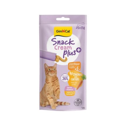 Gimcat Snack Cream Sterilised Tavuklu - Havuçlu Kedi Ödülü 6x15gr