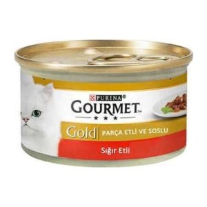 Gourmet Gold Parça Etli Soslu Sığır Etli Kedi Konservesi 85 gr
