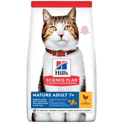 Hills Mature Adult +7 Tavuklu Yaşlı Kedi Maması 3 Kg