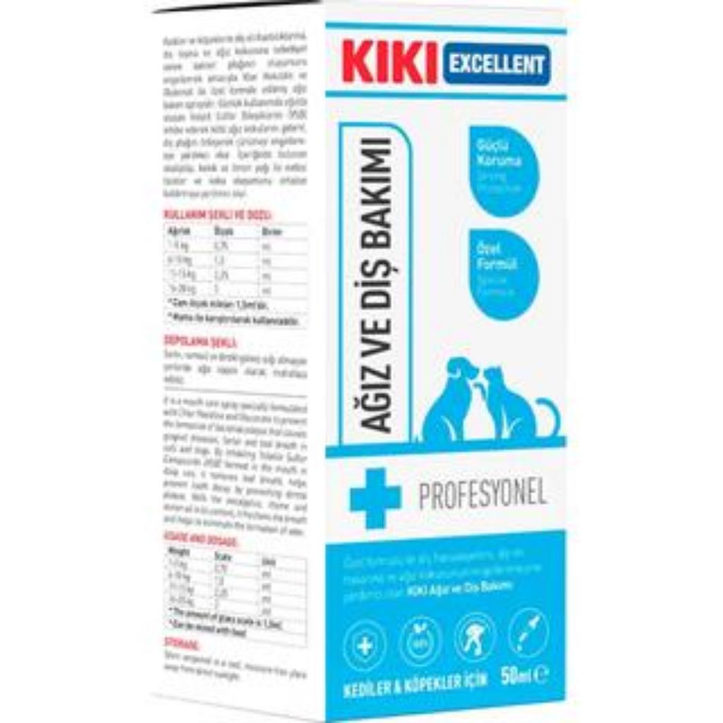 Kiki Excellent Kedi ve Köpek Ağız ve Diş Bakımı Spreyi 50 Ml Kiki Excellent Kedi ve Köpek Ağız ve Diş Bakımı Spreyi 50 Ml