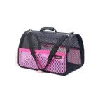 Migno Flybag Voyager Fileli Kedi Köpek Taşıma Çantası - Pembe-Siyah - Görsel 4