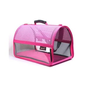 Migno Flybag Şeffaf Fileli Kedi Köpek Taşıma Çantası - Pembe