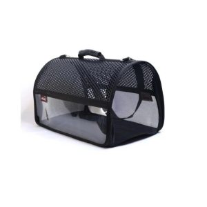 Migno Flybag Şeffaf Fileli Kedi Köpek Taşıma Çantası - Siyah