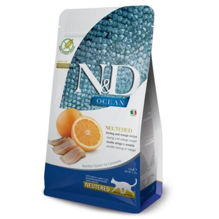ND Ocean Ringa Balıklı Portakallı Kısır Kedi Maması 1