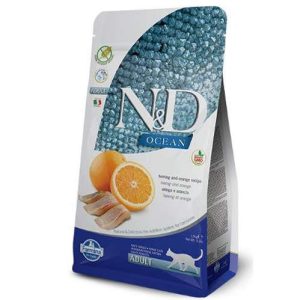 N&D Tahılsız Ringa Balıklı ve Portakallı Kedi Maması 1
