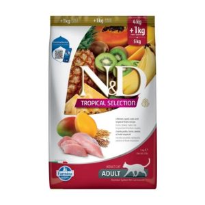 ND Tropical Selection Tavuklu Yetişkin Kedi Maması 4 kg + 1 kg