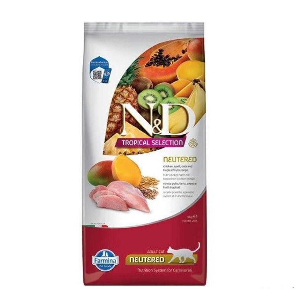 N&D Tropical Selection Tavuklu ve Tropikal Meyveli Kısırlaştırılmış Kedi Maması 10 Kg N&D Tropical Selection Tavuklu ve Tropikal Meyveli Kısırlaştırılmış Kedi Maması 10 Kg