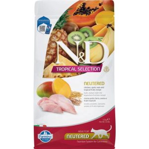 N&D Tropical Selection Tavuklu ve Tropikal Meyveli Kısırlaştırılmış Kedi Maması 5 Kg