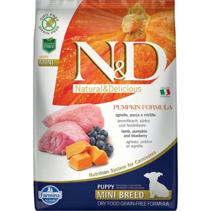 Nd Kuzu Etli Balkabaklı Yavru Mini Köpek Maması 7 Kg