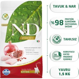 Nd Tahılsız Tavuk Etli Narlı Yavru Kedi Maması 1