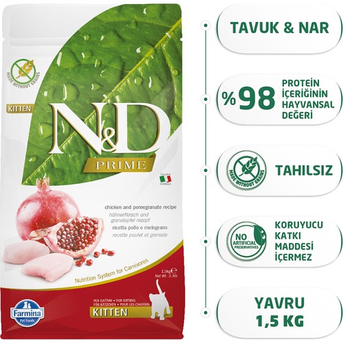 Nd Tahılsız Tavuk Etli Narlı Yavru Kedi Maması 1 Nd Tahılsız Tavuk Etli Narlı Yavru Kedi Maması 1