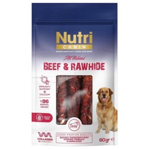 Nutri Canin Rawhide Dana Eti Sarılı Kemik Köpek Ödülü 80 Gr