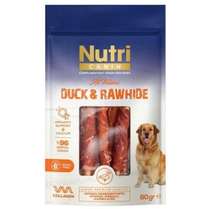 Nutri Canin Rawhide Ördek Eti Sarılı Kemik Köpek Ödülü 80 Gr