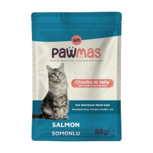 Pawmas Somonlu Kısırlaştırılmış Yaş Kedi Maması 85 gr