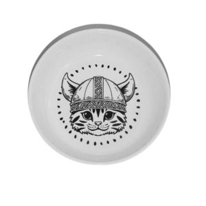 Raccoon Vikin Kedi Figürlü Seramik Mama ve Su Kabı 250 Ml