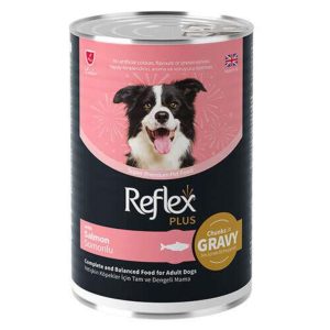 Reflex Plus Gravy Et Parçacıklı Somonlu Köpek Konservesi 400 Gr