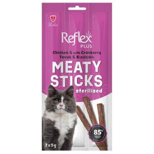 Reflex Plus Tavuklu ve Kızılcıklı Kısırlaştırılmış Kedi Ödül Çubuğu 3*5gr
