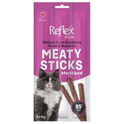 Reflex Plus Tavuklu ve Kızılcıklı Kısırlaştırılmış Kedi Ödül Çubuğu 3*5gr