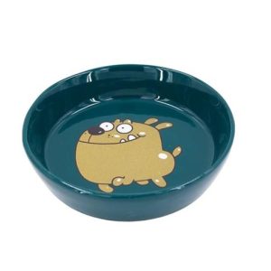 Seramik Kedi ve Köpek Mama Kabı Yeşil 250 ML