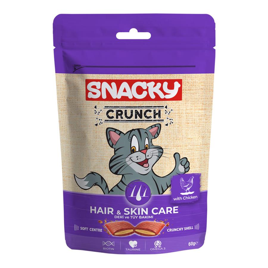 Snacky Crunch Hair Skin Kedi Ödülü Tavuklu 60 Gr Snacky Crunch Hair Skin Kedi Ödülü Tavuklu 60 Gr