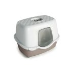 Stefanplast Tres Chic Karbon Filtreli Kapalı Kedi Tuvaleti Beyaz/Gri 56x39x39 Cm