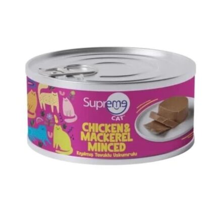 Supreme Cat Kiyilmis Tavuklu ve Uskumrulu Yas Kedi Mamasi 85 Gr
