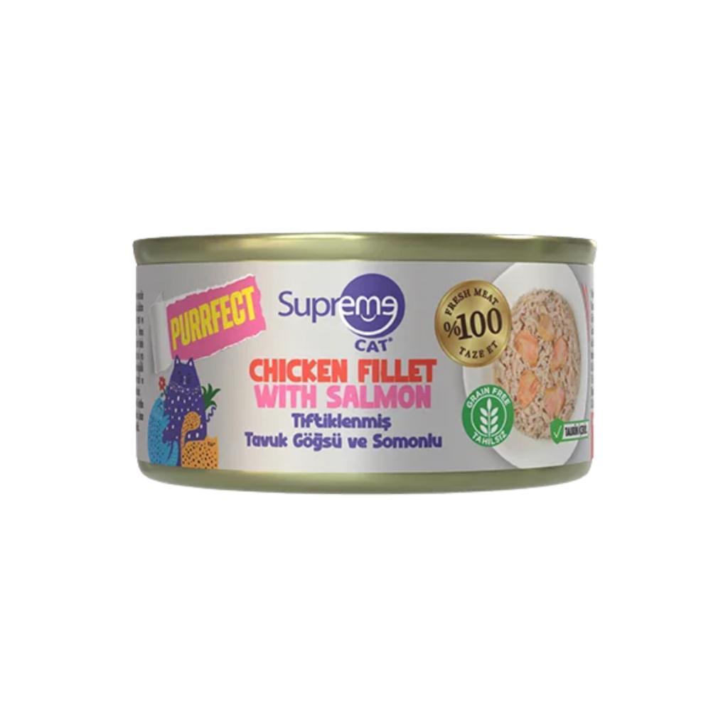 Supreme Cat Tavuk Göğsü ve Somonlu Yaş Kedi Maması 70 Gr Supreme Cat Tavuk Göğsü ve Somonlu Yaş Kedi Maması 70 Gr
