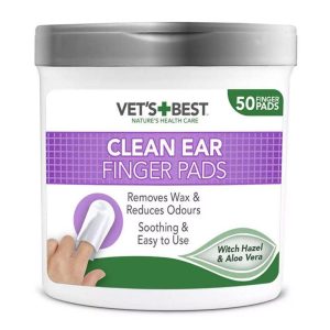 Vet's Best Kedi ve Köpekler için Fındık ve Aloe Vera Özlü Kulak Temizleme Pedi (50'li)