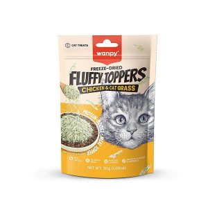Wanpy Fluffy Topper Dondurularak Kurutulmuş Tavuklu ve Kedi Otlu Kedi Ödül Maması 30gr