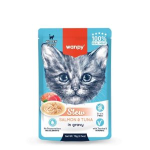Wanpy Pouch Ton Balıklı Somonlu Yaş Kedi Maması 70g