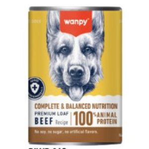 Wanpy Tahılsız %100 Gerçek Et Biftekli Köpek Konservesi 375 gr