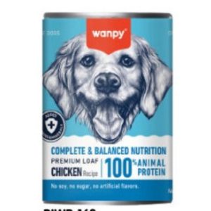 Wanpy Tahılsız %100 Gerçek Et Tavuklu Köpek Konservesi 375 gr