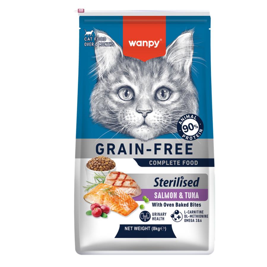 Wanpy Tahılsız Somon Tuna Kısırlaştırılmış Kedi Maması 8 kg Wanpy Tahılsız Somon Tuna Kısırlaştırılmış Kedi Maması 8 kg